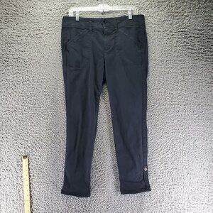 Torrid Jeans Women Size 10 Black Slim Fit Roll Tab Cuff Cropped Stretch Denim